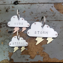 Load image into Gallery viewer, Cloud with Lightning Bolt Pet Tag