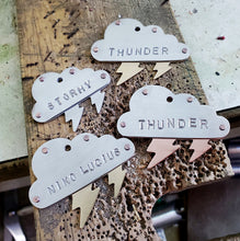 Load image into Gallery viewer, Cloud with Lightning Bolt Pet Tag