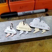 Load image into Gallery viewer, Cloud with Lightning Bolt Pet Tag