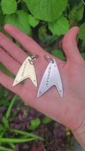 Load and play video in Gallery viewer, Pointed Starfleet Insignia Pet Tag
