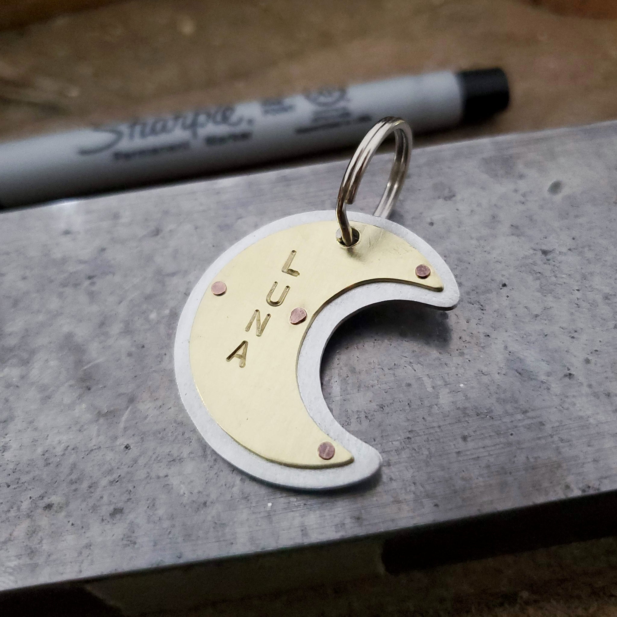 Crescent Moon Pet Tag